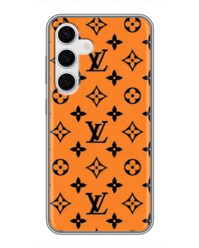 Чехол для Samsung Galaxy S24 с картинкой «Оранжевый стиль LV»