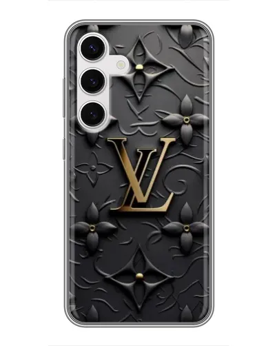 Чехол для Samsung Galaxy S24 с картинкой «Кожаная текстура LV»