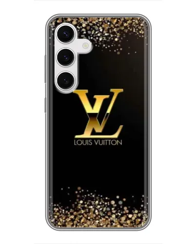 Чехол для Samsung Galaxy S24 с картинкой «LV — золотые искры»