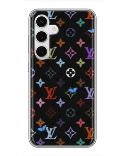 Чехол для Samsung Galaxy S24 с картинкой «Цветная монограмма LV»