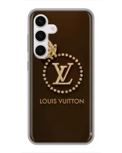 Чехол для Samsung Galaxy S24 с картинкой «LV — золотая печать»