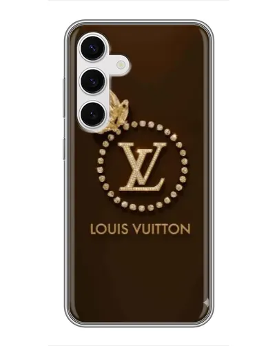 Чехол для Samsung Galaxy S24 с картинкой «LV — золотая печать»