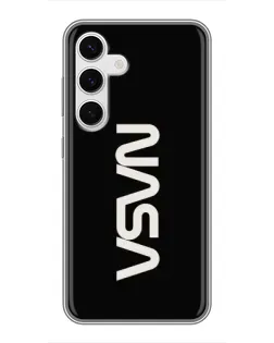 Чехол для Samsung Galaxy S24 с картинкой «NASA — вертикальный логотип»