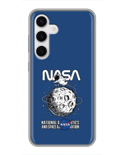 Чехол для Samsung Galaxy S24 с картинкой «NASA — лунная миссия»