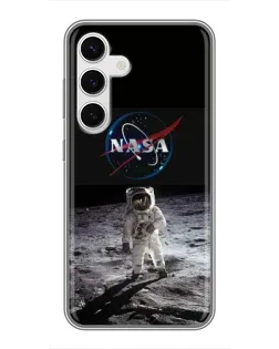 Чехол для Samsung Galaxy S24 с картинкой «Астронавт на Луне»
