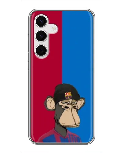 Чехол для Samsung Galaxy S24 с картинкой «Bored Ape — фанат Барсы» Чехол для Samsung Galaxy S24 с картинкой «Bored Ape — фанат Барсы»