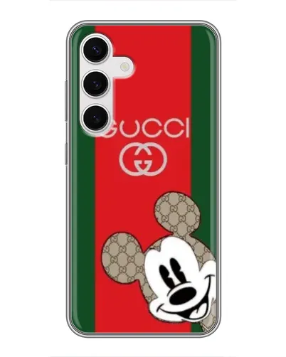 Чехол для Samsung Galaxy S24 с картинкой «Gucci — полосы и Микки» Чехол для Samsung Galaxy S24 с картинкой «Gucci — полосы и Микки»