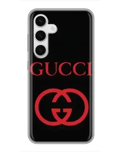 Чехол для Samsung Galaxy S24 с картинкой «Gucci — красный логотип»