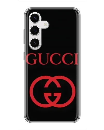 Чехол для Samsung Galaxy S24 с картинкой «Gucci — красный логотип» Чехол для Samsung Galaxy S24 с картинкой «Gucci — красный логотип»