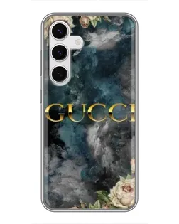 Чехол для Samsung Galaxy S24 с картинкой «Абстрактные цветы Gucci»