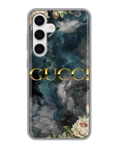 Чехол для Samsung Galaxy S24 с картинкой «Абстрактные цветы Gucci» Чехол для Samsung Galaxy S24 с картинкой «Абстрактные цветы Gucci»