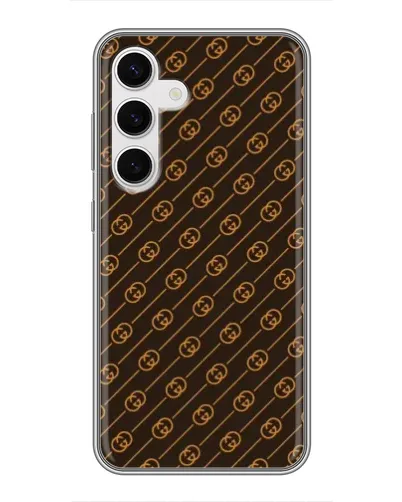Чехол для Samsung Galaxy S24 с картинкой «Gucci — золотые диагонали» Чехол для Samsung Galaxy S24 с картинкой «Gucci — золотые диагонали»