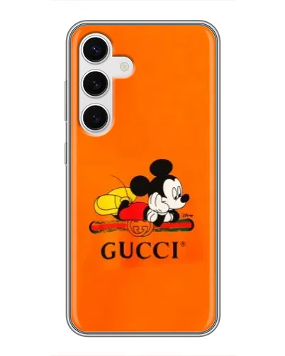 Чехол для Samsung Galaxy S24 с картинкой «Микки Маус Gucci — оранж» Чехол для Samsung Galaxy S24 с картинкой «Микки Маус Gucci — оранж»