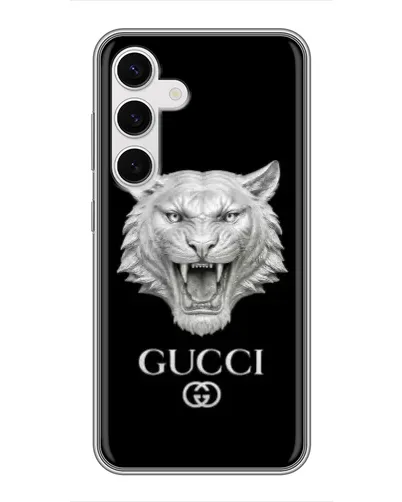 Чехол для Samsung Galaxy S24 с картинкой «Gucci — серебряный лев» Чехол для Samsung Galaxy S24 с картинкой «Gucci — серебряный лев»