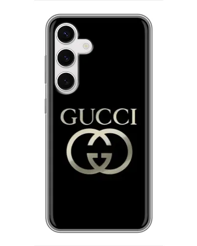Чехол для Samsung Galaxy S24 с картинкой «Gucci — золото на черном» Чехол для Samsung Galaxy S24 с картинкой «Gucci — золото на черном»