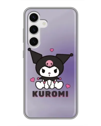Чехол для Samsung Galaxy S24 с картинкой «Kuromi — фиолетовый арт»