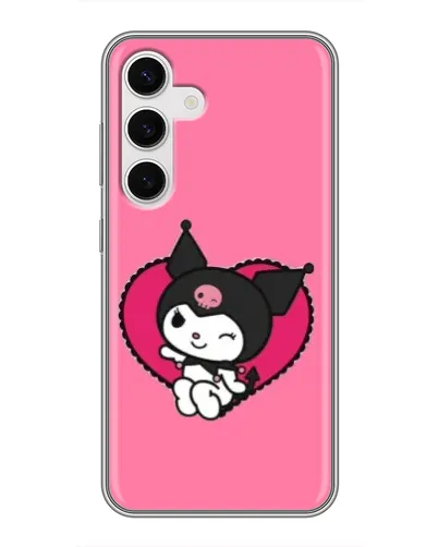 Чехол для Samsung Galaxy S24 с картинкой «Kuromi — любовь в сердце»