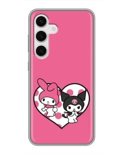 Чехол для Samsung Galaxy S24 с картинкой «Kuromi и My Melody»