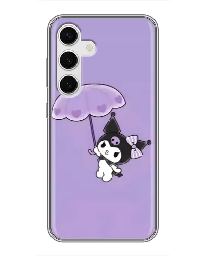 Чехол для Samsung Galaxy S24 с картинкой «Kuromi с зонтиком»