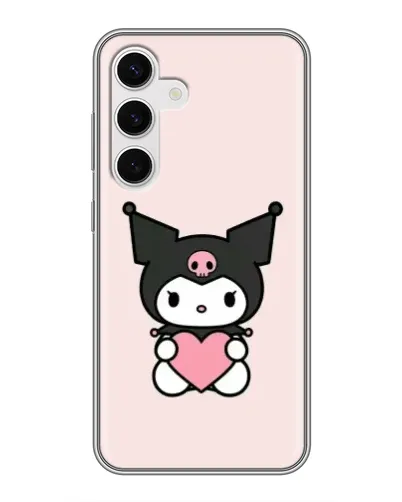 Чехол для Samsung Galaxy S24 с картинкой «Kuromi и сердце»