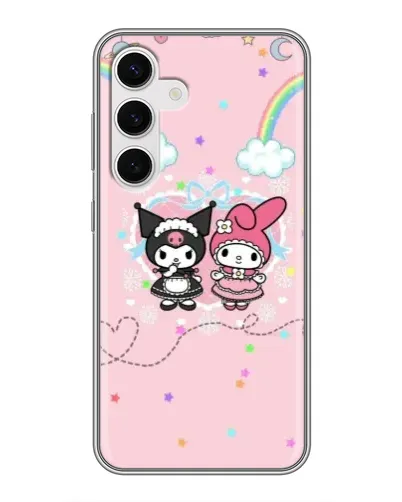 Чехол для Samsung Galaxy S24 с картинкой «My Melody и Kuromi»