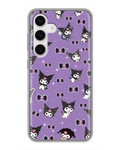 Чехол для Samsung Galaxy S24 с картинкой «Kuromi — паттерн»