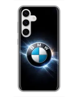Чехол для Samsung Galaxy S24 с картинкой «BMW — неоновое сияние»