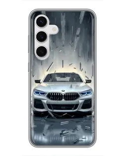 Чехол для Samsung Galaxy S24 с картинкой «BMW в свете фар» Чехол для Samsung Galaxy S24 с картинкой «BMW в свете фар»