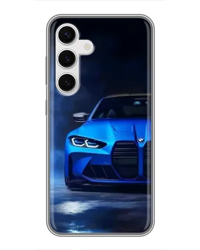 Чехол для Samsung Galaxy S24 с картинкой «Голубая BMW M4» Чехол для Samsung Galaxy S24 с картинкой «Голубая BMW M4»