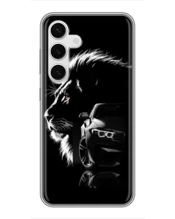 Чехол для Samsung Galaxy S24 с картинкой «BMW и лев» Чехол для Samsung Galaxy S24 с картинкой «BMW и лев»