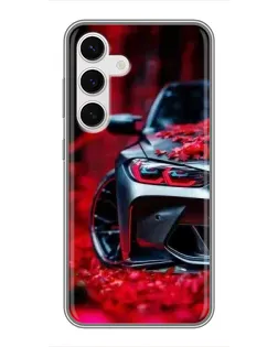 Чехол для Samsung Galaxy S24 с картинкой «Спортивная BMW и цветы» Чехол для Samsung Galaxy S24 с картинкой «Спортивная BMW и цветы»