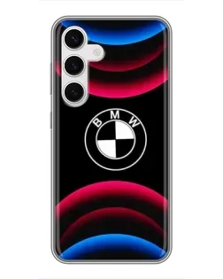 Чехол для Samsung Galaxy S24 с картинкой «Логотип BMW и неоновые дуги» Чехол для Samsung Galaxy S24 с картинкой «Логотип BMW и неоновые дуги»