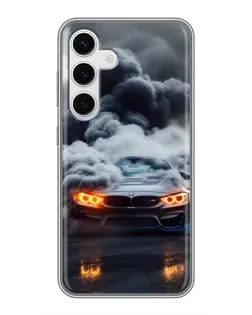 Чехол для Samsung Galaxy S24 с картинкой «BMW в дыму» Чехол для Samsung Galaxy S24 с картинкой «BMW в дыму»