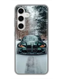 Чехол для Samsung Galaxy S24 с картинкой «BMW в зимнем лесу» Чехол для Samsung Galaxy S24 с картинкой «BMW в зимнем лесу»