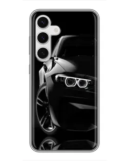 Чехол для Samsung Galaxy S24 с картинкой «Черная BMW — профиль» Чехол для Samsung Galaxy S24 с картинкой «Черная BMW — профиль»