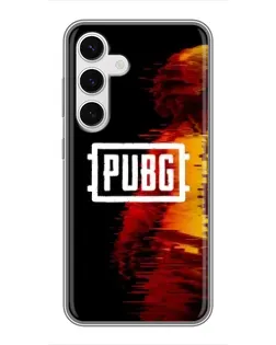 Чехол для Samsung Galaxy S24 с картинкой «Яркий логотип PUBG»