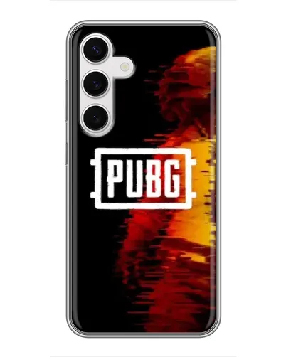Чехол для Samsung Galaxy S24 с картинкой «Яркий логотип PUBG»