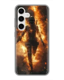 Чехол для Samsung Galaxy S24 с картинкой «BMW — скорость в дожде»