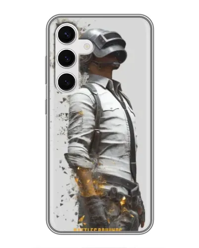 Чехол для Samsung Galaxy S24 с картинкой «PUBG — боец в пыли»