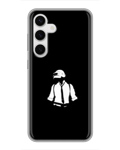 Чехол для Samsung Galaxy S24 с картинкой «PUBG — белый шлем»