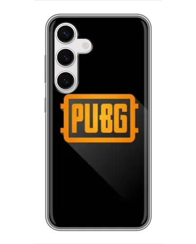 Чехол для Samsung Galaxy S24 с картинкой «PUBG — рамка лого»