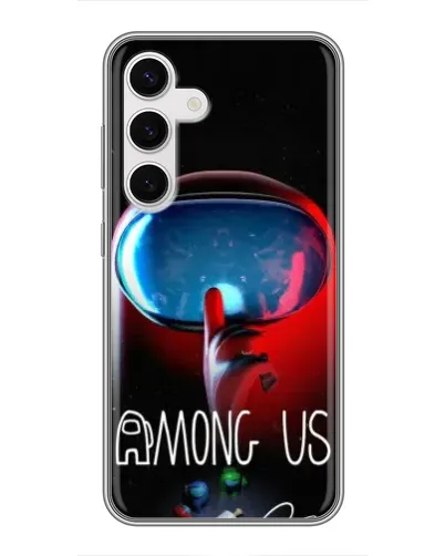 Чехол для Samsung Galaxy S24 с картинкой «Красный импостер — макро»