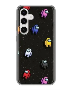 Чехол для Samsung Galaxy S24 с картинкой «Космический паттерн Among Us»