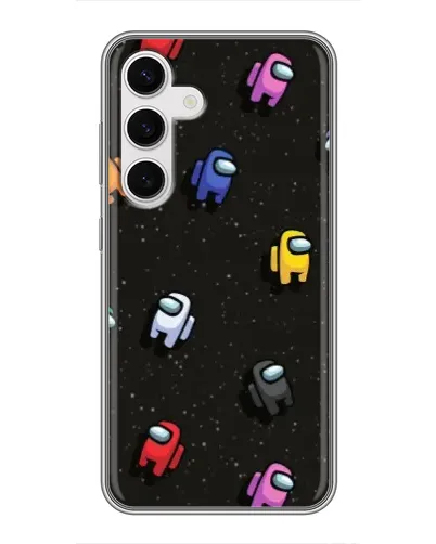 Чехол для Samsung Galaxy S24 с картинкой «Космический паттерн Among Us»