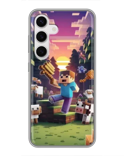 Чехол для Samsung Galaxy S24 с картинкой «Стив на ферме»