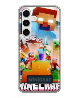 Чехол для Samsung Galaxy S24 с картинкой «Minecraft герои игры»