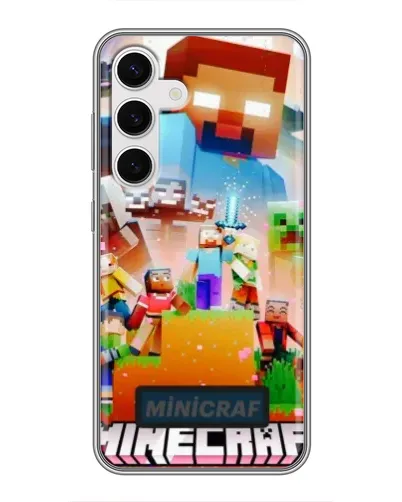 Чехол для Samsung Galaxy S24 с картинкой «Minecraft герои игры»