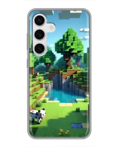 Чехол для Samsung Galaxy S24 с картинкой «Minecraft летний день»