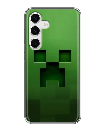 Чехол для Samsung Galaxy S24 с картинкой «Крипер микро-дизайн»