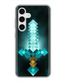 Чехол для Samsung Galaxy S24 с картинкой «Алмазный меч неон»